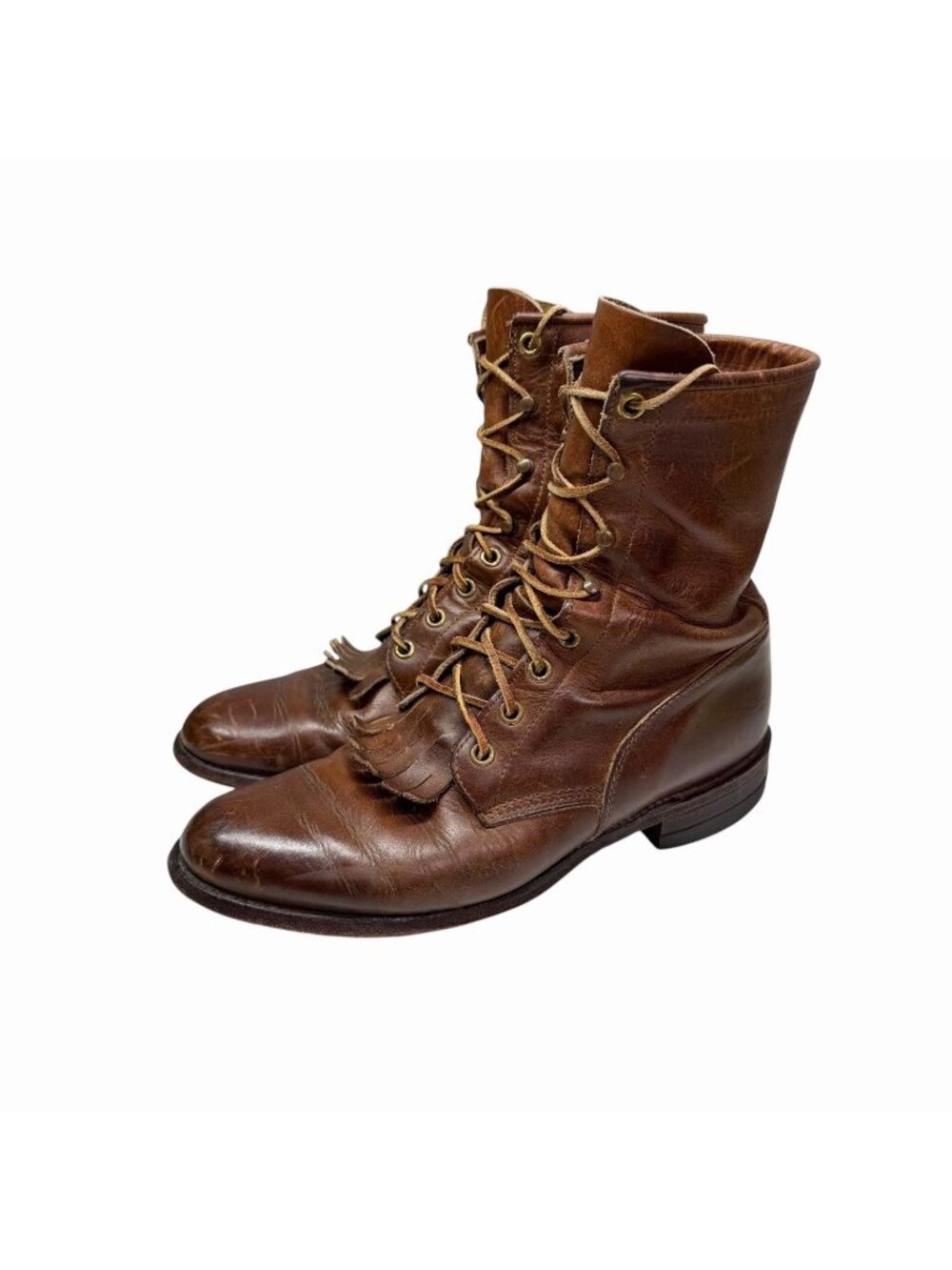Justin Brown Western Roper Lace Up Womens Ankle Boots Size 7.5B Style L0575